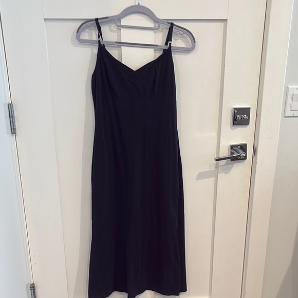 Natori Black Midi Dress with Spaghetti Straps - Picture 1 of 2